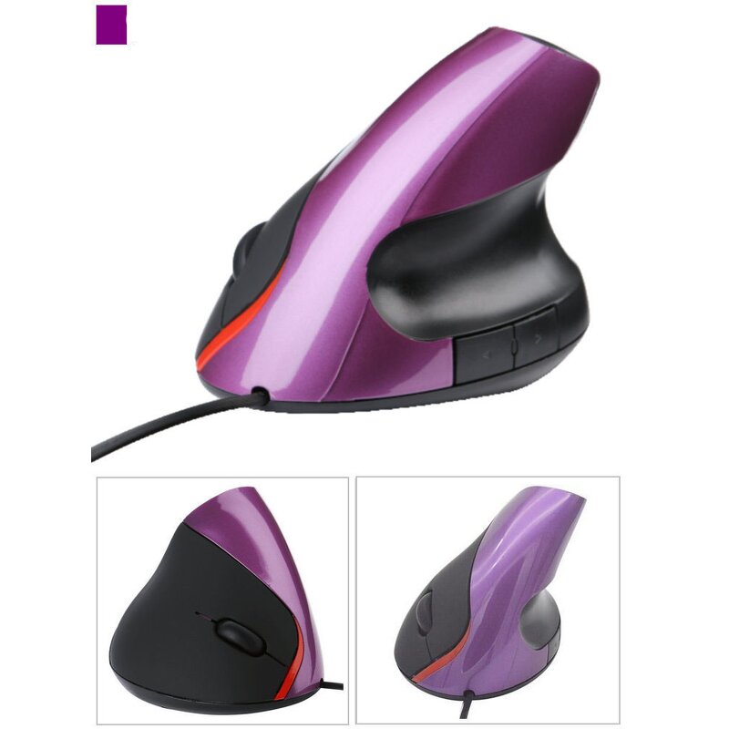 Vertical Wired Mouse Manufacturer - Ergonomic 3D USB Optical 5-Button LED Backlit Upright Wrist Guard Mouse