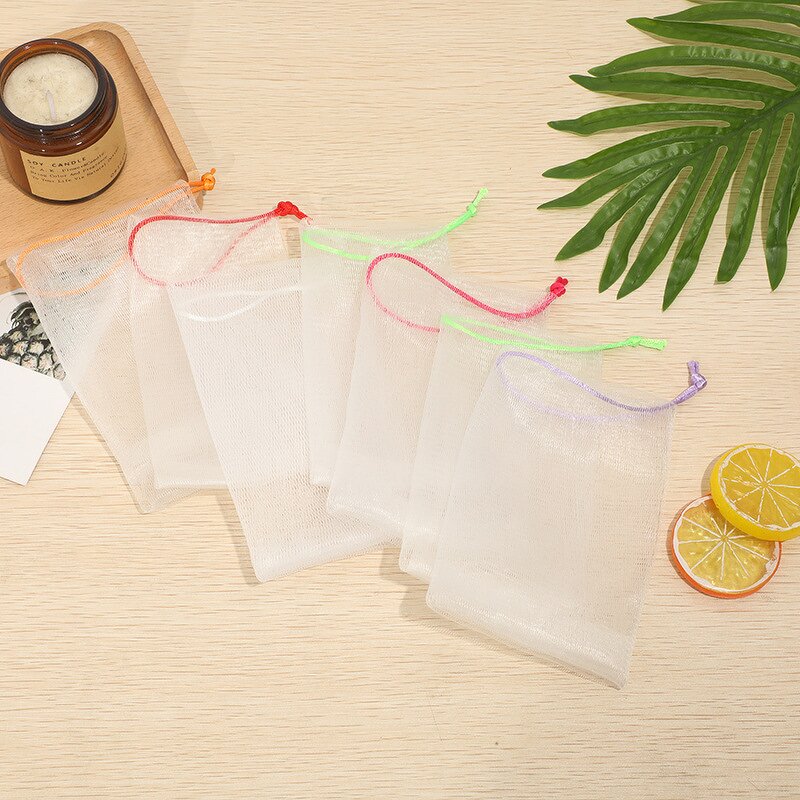 Soap Net Bag Manufacturer - Handmade Nylon Facial Cleanser Bath Soap Bubble Mesh Storage Net Bag