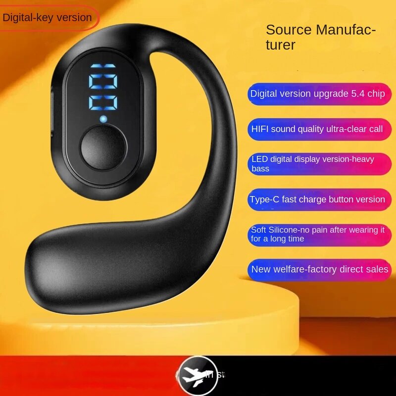 Open Ear Wireless Earphones Manufacturer - Hanging Non-In-Ear Digital Display Painless JL Chipset Earbuds