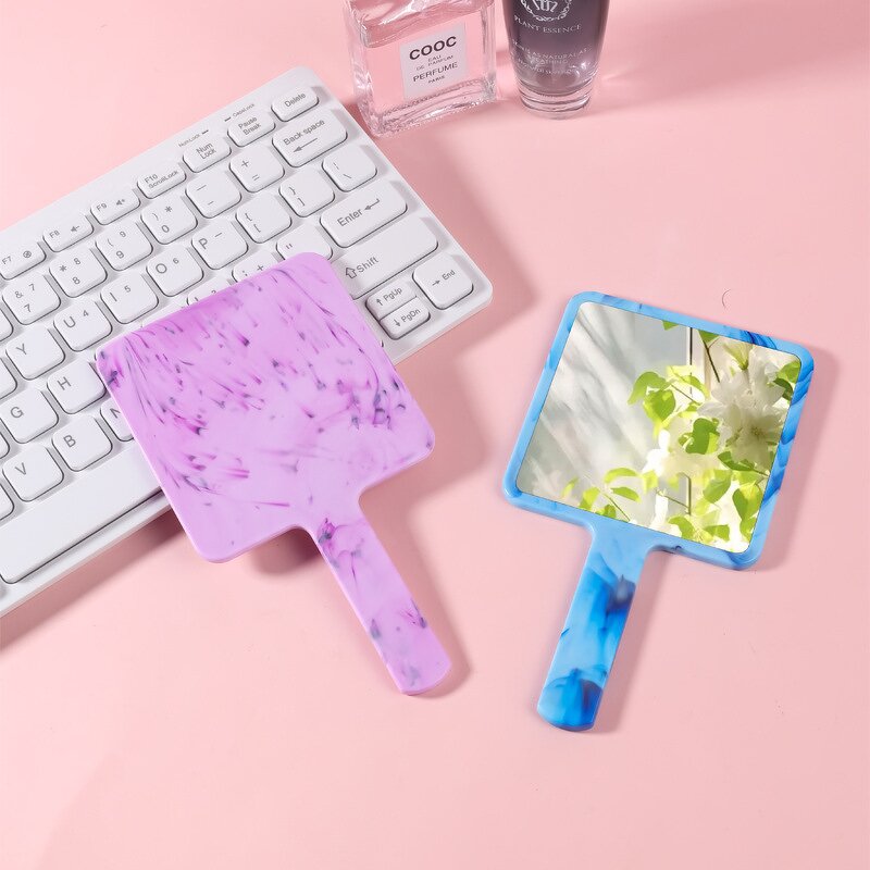 Handheld Makeup Mirror Manufacturer - Portable Pattern Small Size Student On-The-Go Cosmetic Mirror