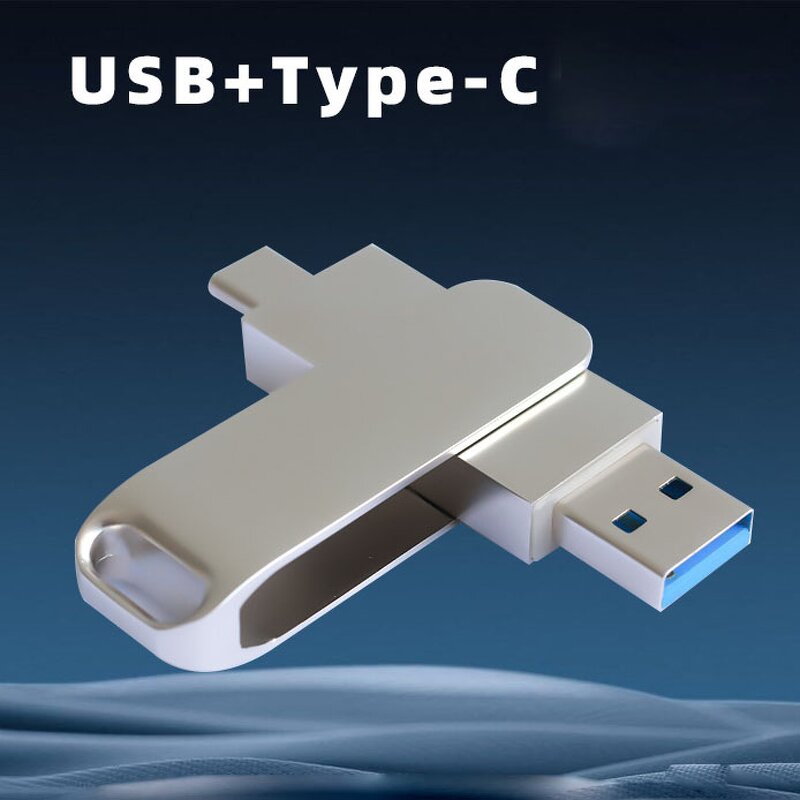 USB Flash Drive Manufacturer - Metal Rotating 16GB USB 2.0-C Mobile Phone Computer Dual-Use Drive