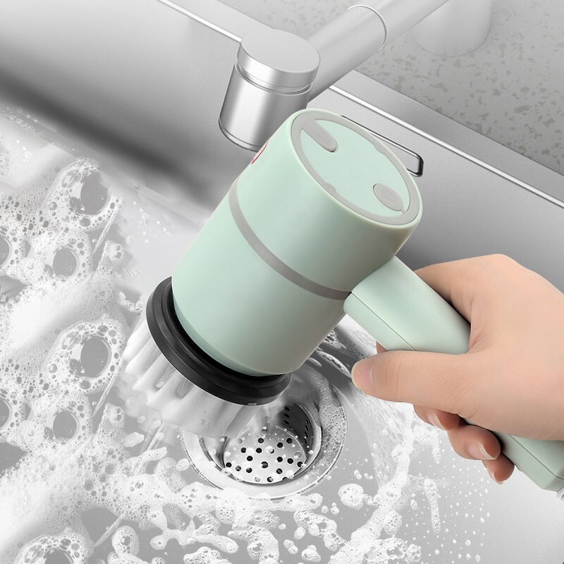 Electric Cleaning Brush Manufacturer - Multi-Functional Long-Handle Dish Bottle Brush Replaceable Plastic Head