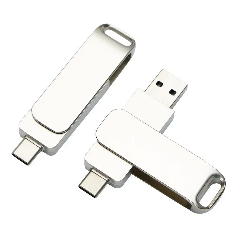 USB Flash Drive Manufacturer - Metal 2-In-1 256GB USB 2.0/3.0 OTG Drive for Phone Computer
