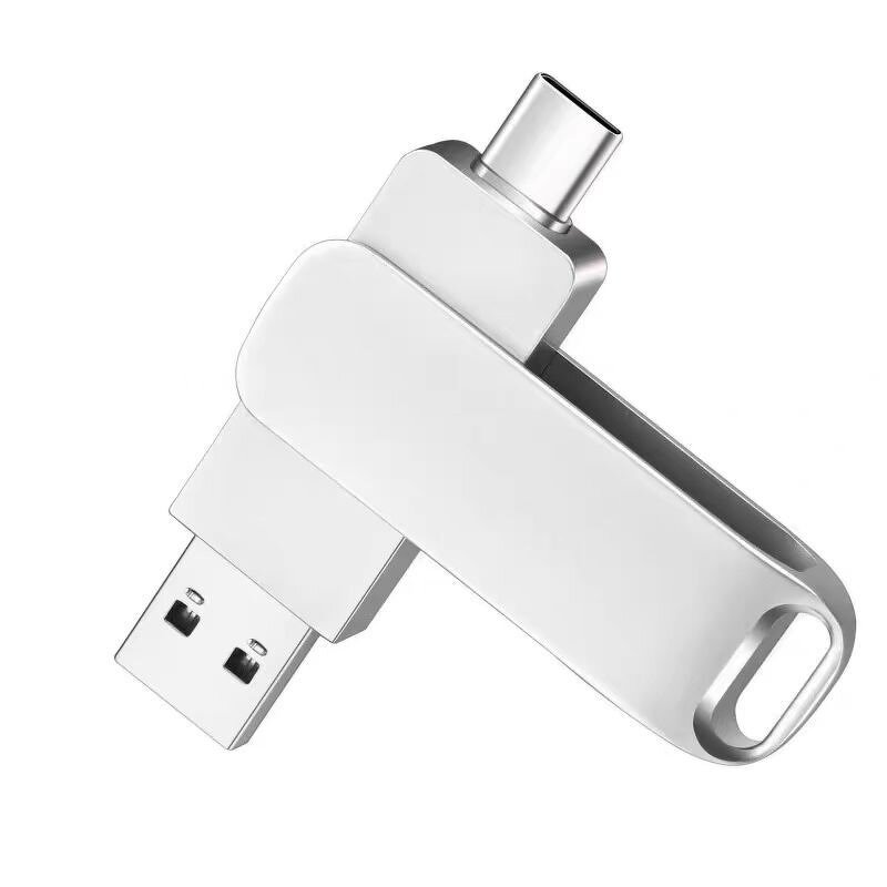 USB Flash Drive Manufacturer - Metal Rotating 256GB USB 3.0-C Mobile Phone Computer Dual-Use Drive