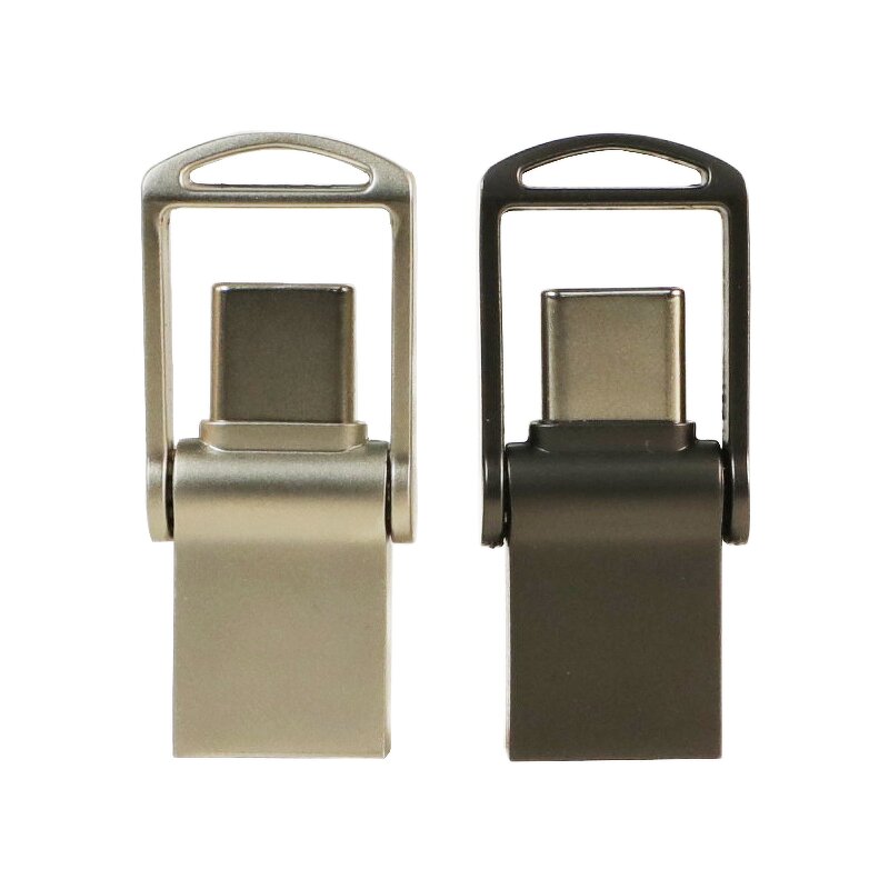 USB Flash Drive Manufacturer - Custom Logo 128GB USB 3.0-C 2-In-1 Swivel Flash Drive with Box