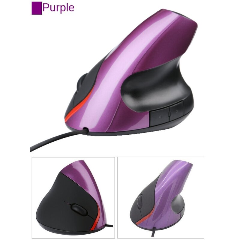 Vertical Wired Mouse Manufacturer - Ergonomic 3D USB Optical 5-Button LED Backlit Upright Wrist Guard Mouse