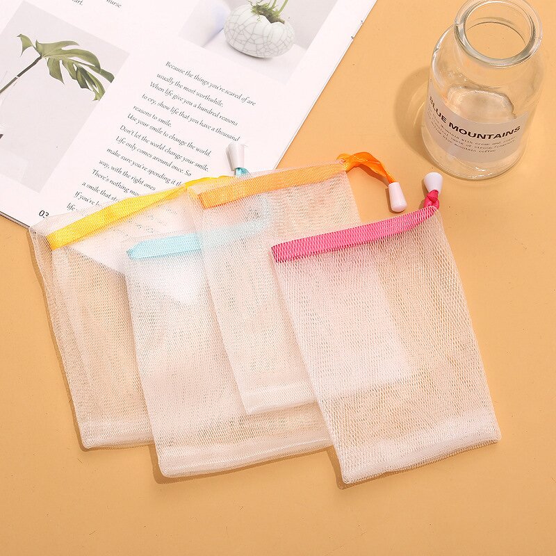 Soap Net Bag Manufacturer - Handmade Nylon Facial Cleanser Bath Soap Bubble Mesh Storage Net Bag