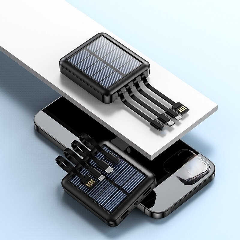 Solar Power Bank Manufacturer - Wholesale 10000mAh Mini Self-Wired 12W Fast Charging Portable Charger
