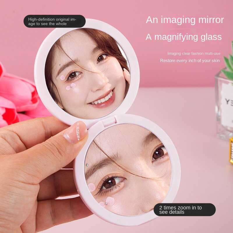 Handheld Makeup Mirror Manufacturer - Dual-Sided Plastic Flip-Folding Portable Cosmetic Mirror