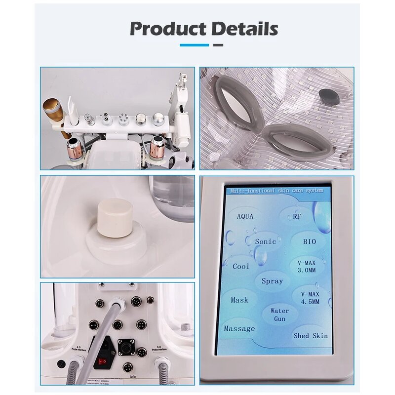 Hydra Dermabrasion Machine Manufacturer - 6 in 1 Small Bubble Vertical Oxygen Facial Rejuvenation 6 Heads Sink Peel
