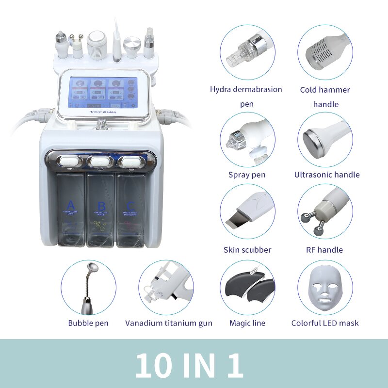 Near NB-01-8 Facial Machine Manufacturer - 10 in 1 Aqua Hydra Peeling Dermabrasion H2o2 Small Bubble Hydro Facial Cleaner