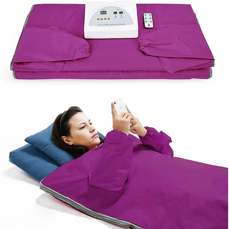 Far Infrared Sauna Blanket Manufacturer - Portable with Sleeves Calories Burning Metabolism Weight Loss Detox Blanket