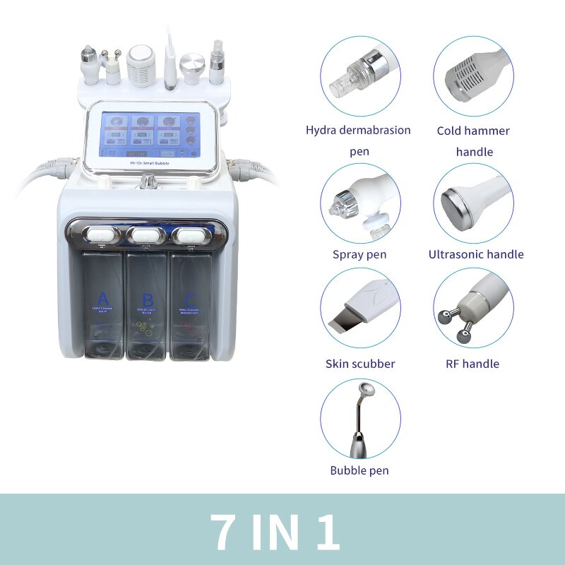 Small Bubble Facial Instrument Manufacturer - Portable 7 in 1 Oxygen Jet Facial Beauty Device
