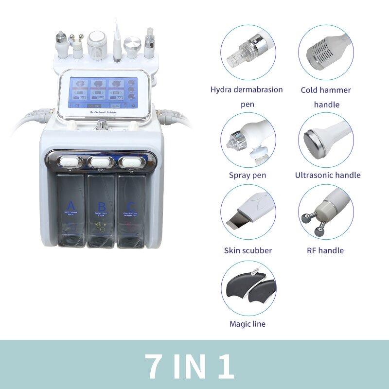 Small Bubble Facial Instrument Manufacturer - Portable 7 in 1 Oxygen Jet Facial Beauty Device