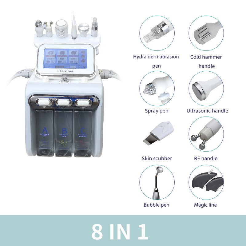 Aqua Hydra Peeling Machine Manufacturer - 8 in 1 Dermabrasion H2o2 Small Bubble Hydro Facial Cleaning Device