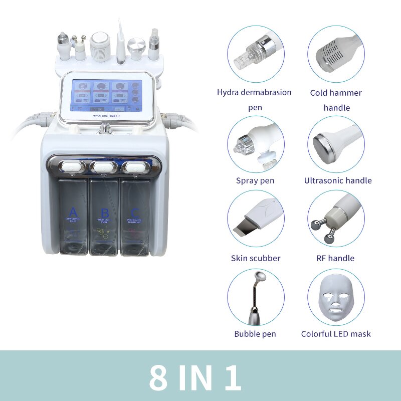 Near NB-01-5 Facial Machine Manufacturer - 8 in 1 Aqua Hydra Peeling Dermabrasion H2o2 Small Bubble Hydro Facial Cleaner