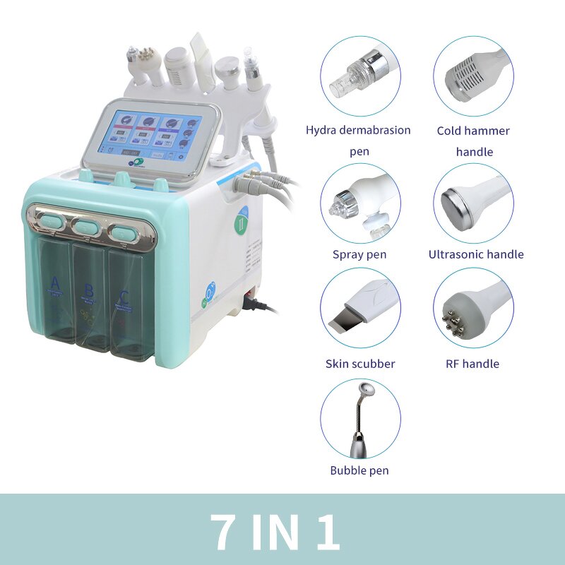 Small Bubble Facial Instrument Manufacturer - Portable 7 in 1 Oxygen Jet Facial Beauty Device
