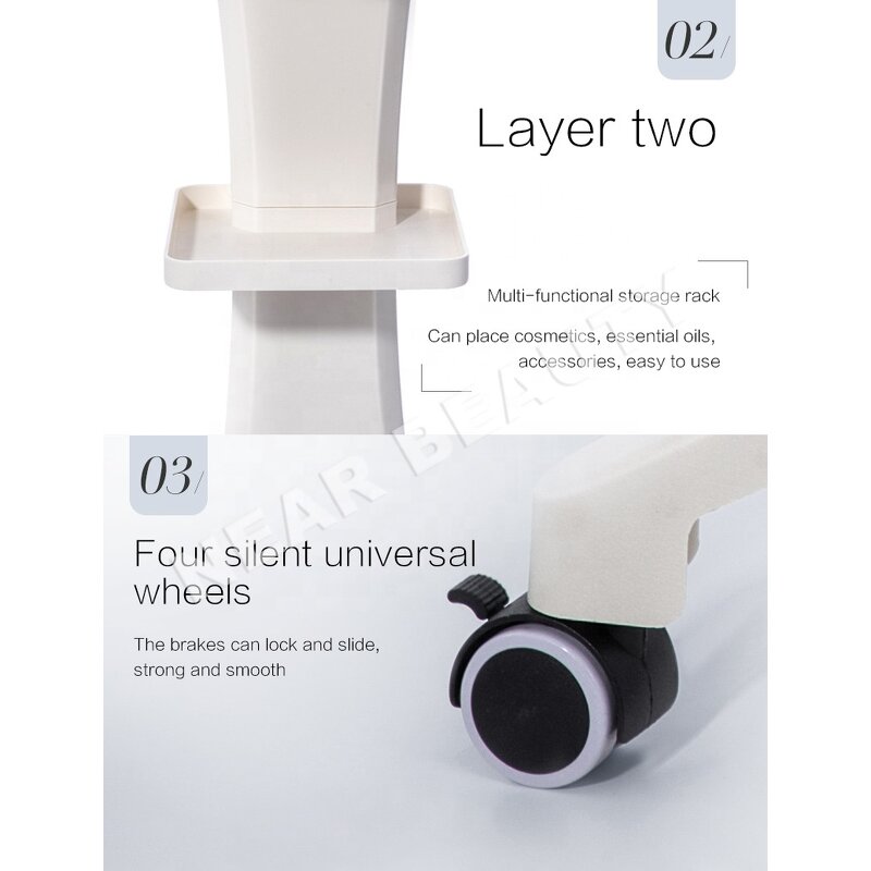 Salon Trolley Stand Manufacturer - Plastic 4-Wheel Rolling Cart for Hair & Tattoo Instruments