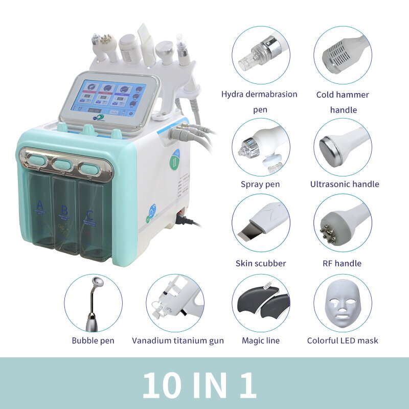 Small Bubble Facial Instrument Manufacturer - Portable 10 in 1 Oxygen Jet Facial Beauty Device