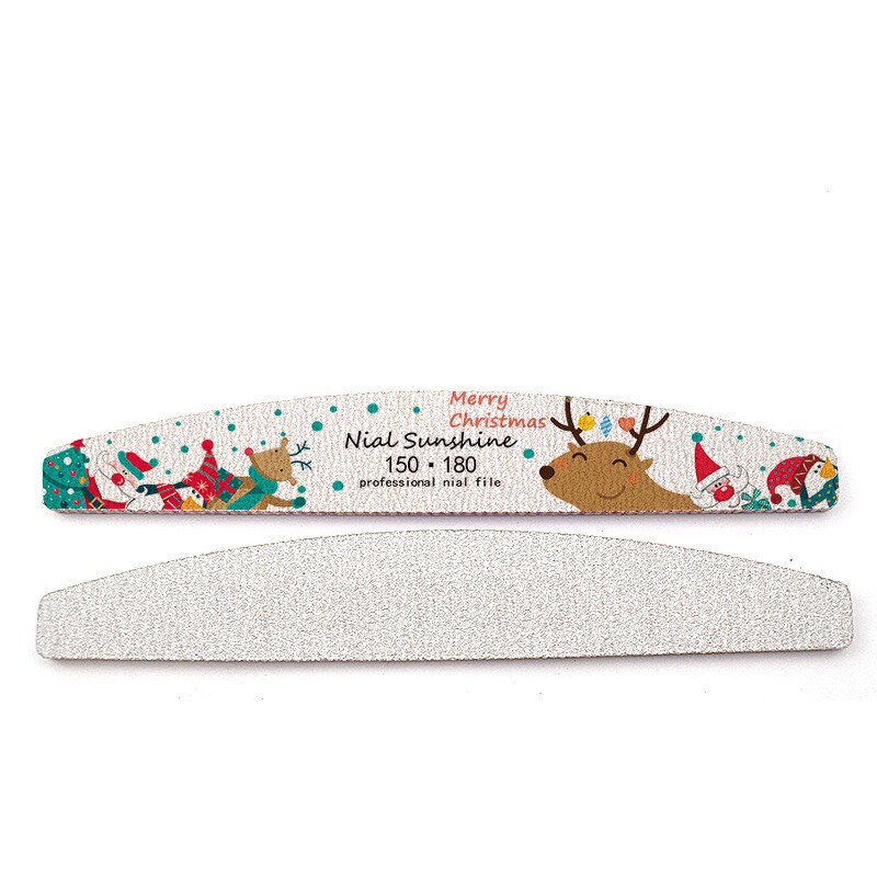 Nail File Manufacturer - Factory Wholesale OEM/ODM Colorful Half Moon Christmas Design