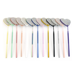 Eyelash Extension Mirror Manufacturer - Stainless Steel Eco-Friendly Heart-Shaped with Rhinestone