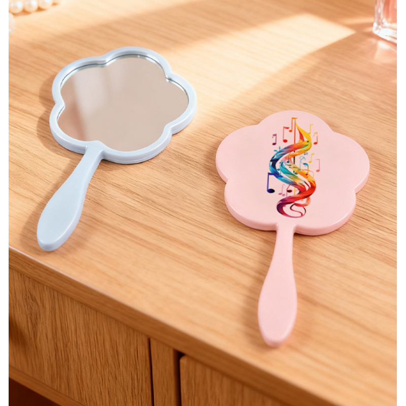 Makeup Mirror Manufacturer - New Arrival Customize Logo Flower Single Side Handheld