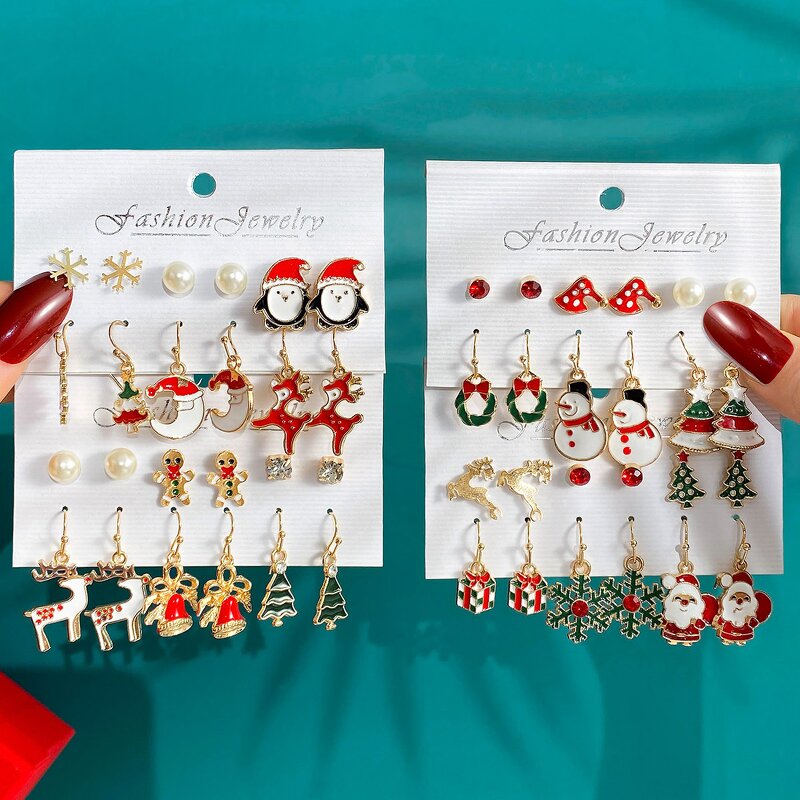Earrings Manufacturer - Christmas Gift Snowflake Bell Cartoon Elk Santa Claus Wholesale