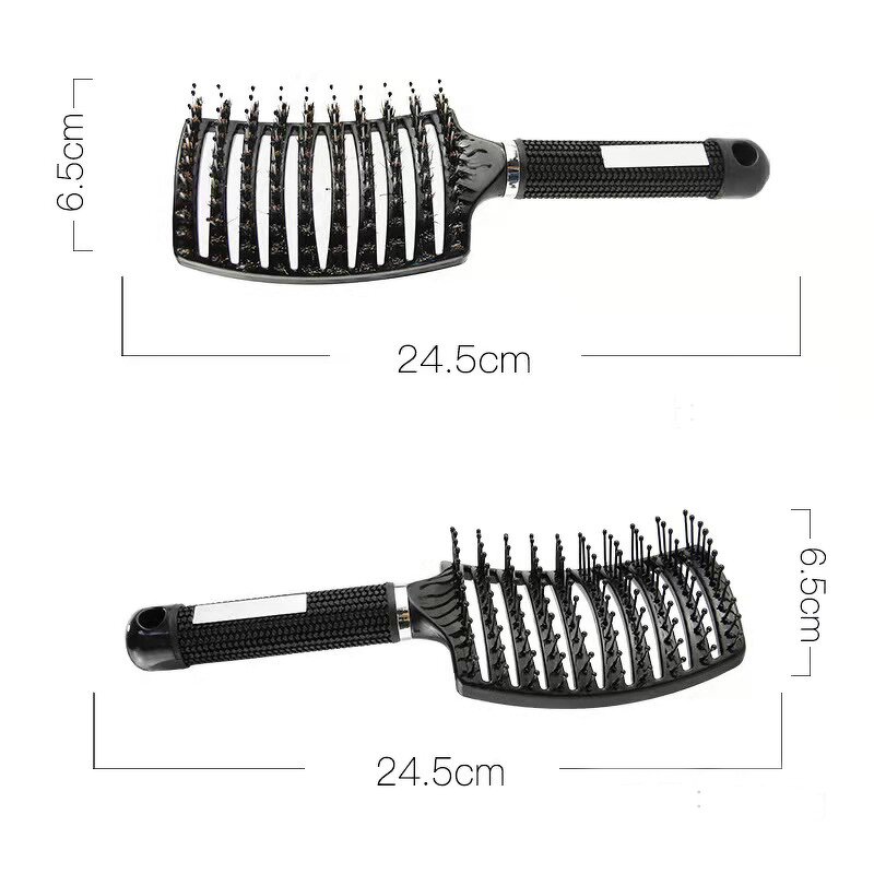 Hair Brush Manufacturer - Custom Logo Curved Vented Wave Massager Nylon Boar Bristle