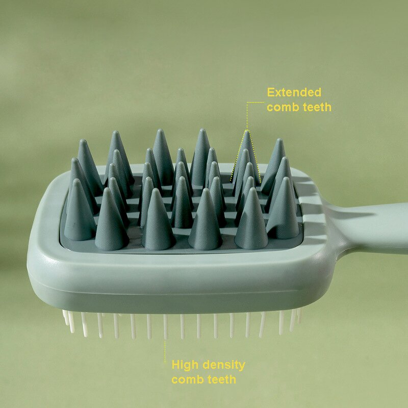 Shampoo Brush Manufacturer - Long Handle Double-sided Coarse Teeth Cleansing Comb