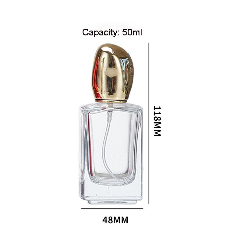 Perfume Glass Bottles Manufacturer - Empty 30ml 50ml Square Shapes Spray Bottles