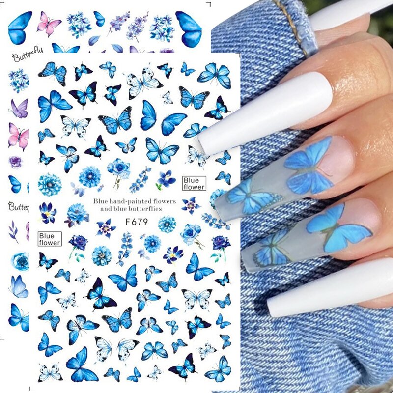 Nail Art Stickers Manufacturer - Wholesale Butterfly Flower Decals Custom Design Self Adhesive