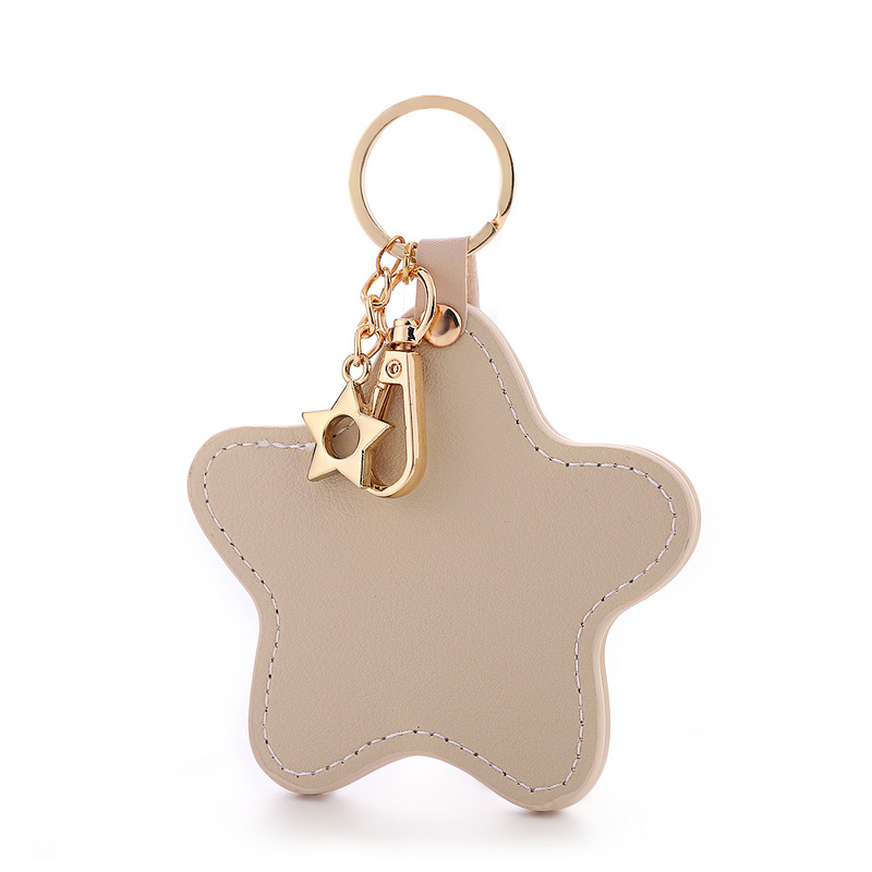 Makeup Mirror Manufacturer - Fashionable Student Leather Butterfly Keychain Portable