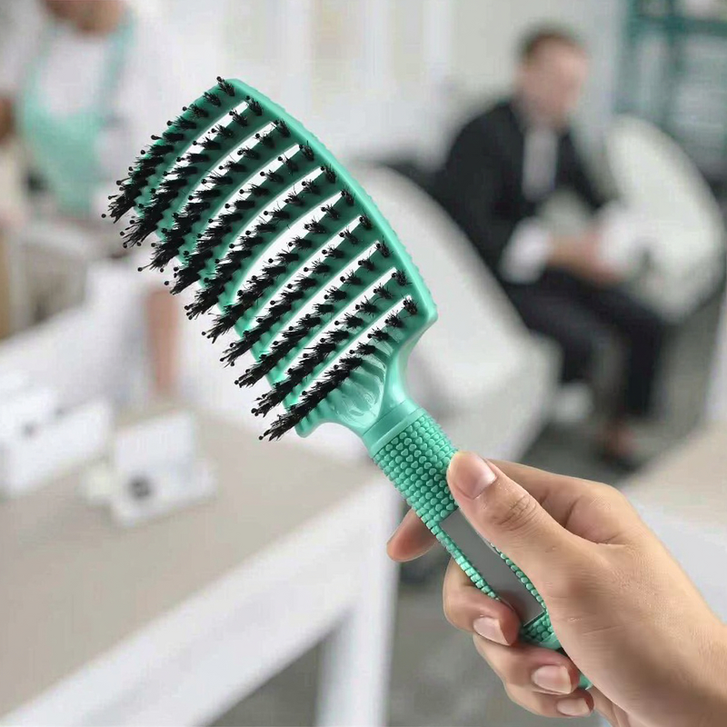 Hair Brush Manufacturer - Custom Logo Curved Vented Wave Massager Nylon Boar Bristle