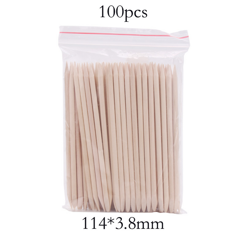 Nail Art Sticks Manufacturer - Wholesale 11.4cm Double-Ended Orange Wood 100pcs/bag