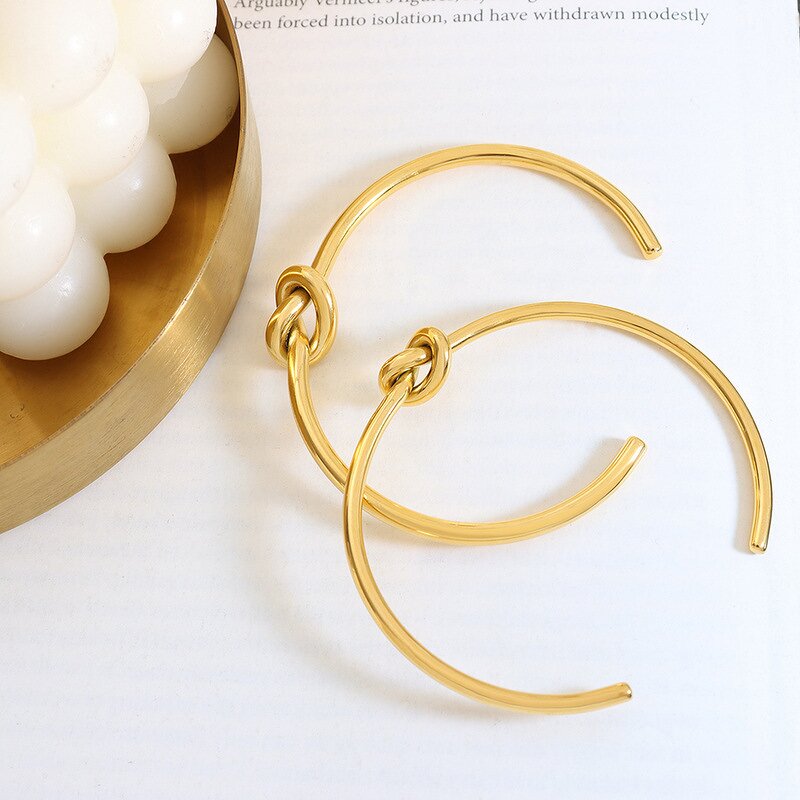 Bracelet Manufacturer - Titanium Steel Elegant Gold Silver Knot Open Feminine Minimalist