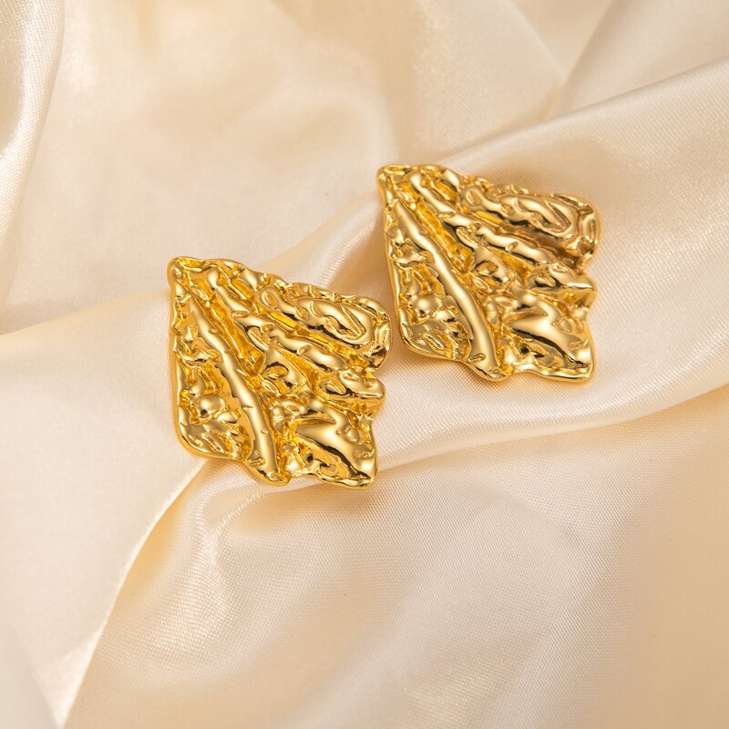 Earrings Manufacturer - Geometric Stainless Steel Round Heart Shape Gold Wholesale