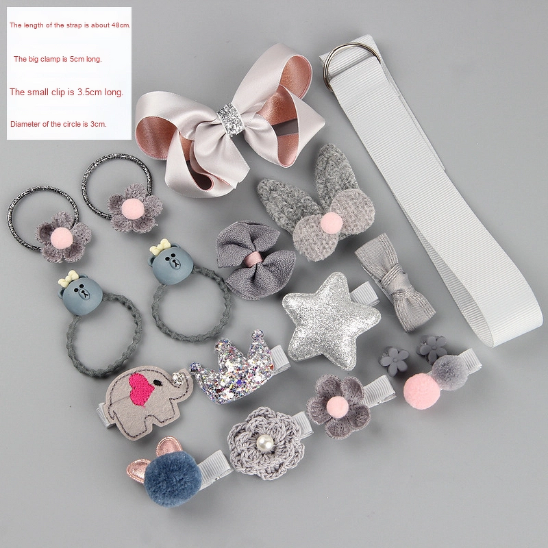 Baby Hair Accessories Set Manufacturer - 18-Piece Non-Damaging Fabric Hairpins Bows