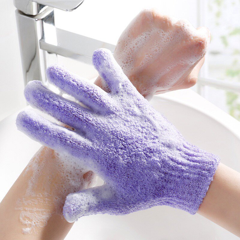 Body Scrub Loofah Manufacturer - Nylon Double Sided Exfoliating Gloves for Shower