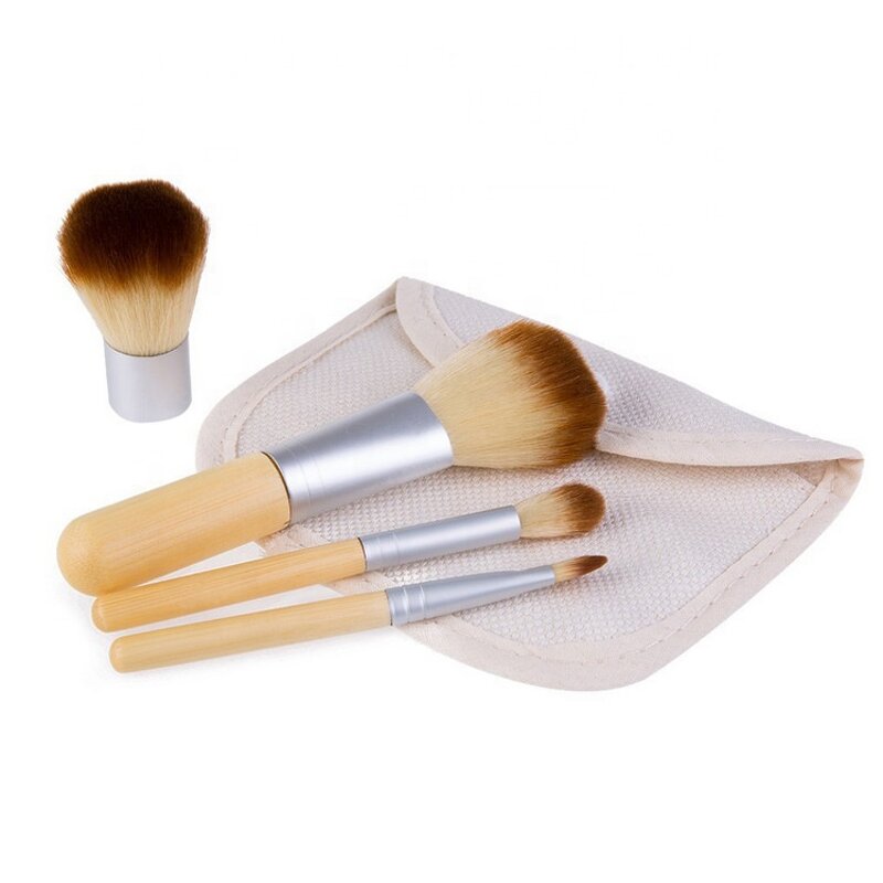 Makeup Brush Set Manufacturer - High Quality 4 Pcs Bamboo Synthetic Professional