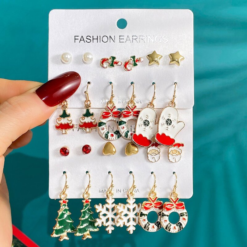 Earrings Manufacturer - Christmas Gift Snowflake Bell Cartoon Elk Santa Claus Wholesale