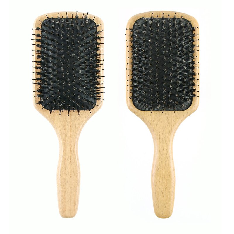 Hair Brush Manufacturer - High Quality Bamboo Boar Bristle Fluffy Shape Massage