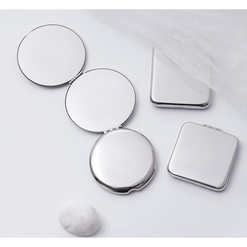 Makeup Mirror Manufacturer - Private Logo Stainless Steel Magnetic Opening Portable