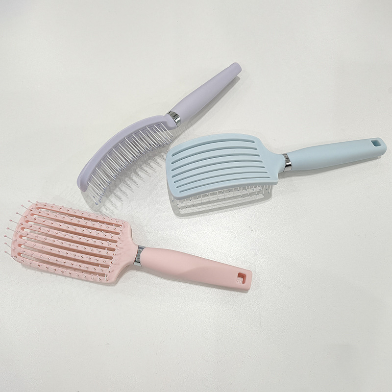Styling Comb Set Manufacturer - Ionic Daily Pink Portable Paddle Hollow Out Curved