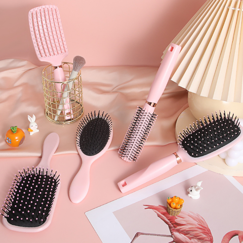 Styling Comb Set Manufacturer - Ionic Daily Pink Portable Paddle Hollow Out Curved