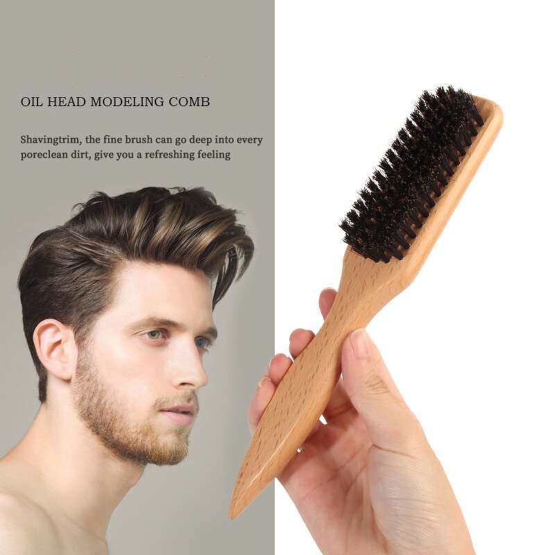 Barber Brush Manufacturer - New Pointed Tail Wood Oil Head Modeling Men's Bristle
