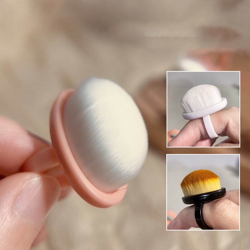 Dust Cleaning Brush Manufacturer - Oval Black & White Ring-Shaped Nylon Manicure Tool