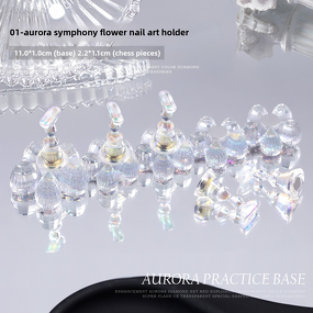 Nail Art Holder Manufacturer - Solid Plastic Aurora Flower New Design Beginner Practice