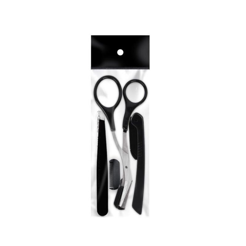 Eyebrow Trimming Tools Manufacturer - 3 PCS Stainless Steel Tweezers Scissors Knife