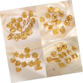 Earrings Manufacturer - Geometric Stainless Steel Round Heart Shape Gold Wholesale