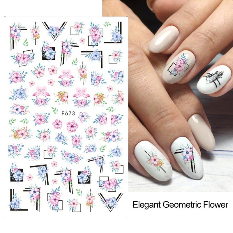 Nail Art Stickers Manufacturer - Wholesale Butterfly Flower Decals Custom Design Self Adhesive